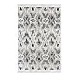 Dekoreko Kaymaz Taban Djt Salon Halısı Yıldız Deri Saçaklı İskandinav F5136