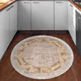 Dekoreko Kaymaz Taban Djt Mutfak Halısı Trend Saçaklı Yuvarlak Modern 691M