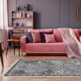 Dekoreko Kaymaz Taban Djt Salon Halısı Yıldız Deri Saçaklı Modern Mu118