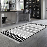 Dekoreko Kaymaz Taban Djt Mutfak Halısı Star Pamuk Saçaklı İskandinav M1273