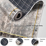 Dekoreko Kaymaz Taban Djt Salon Halısı Star Pamuk Modern M12271