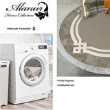 Dekoreko Kaymaz Taban Djt Salon Halısı Yıldız Deri Saçaklı Yuvarlak Modern 657M