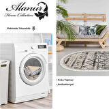 Dekoreko Kaymaz Taban Djt Salon Halısı Yıldız Deri Saçaklı Oval İskandinav M5141