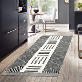 Dekoreko Kaymaz Taban Djt Mutfak Halısı Yıldız Deri Saçaklı İskandinav M1282