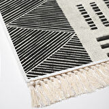 Dekoreko Kaymaz Taban Djt Mutfak Halısı Yıldız Deri Saçaklı İskandinav M1282