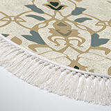 Dekoreko Kaymaz Taban Djt Salon Halısı Trend Saçaklı Oval Modern 1491