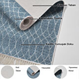 Dekoreko Kaymaz Taban Djt Banyo Halısı Trend Saçaklı İskandinav F5084