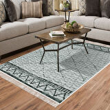 Dekoreko Kaymaz Taban Djt Salon Halısı Trend Saçaklı İskandinav F5081