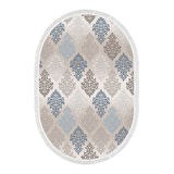 Dekoreko Kaymaz Taban Djt Banyo Halısı Star Pamuk Saçaklı Oval Modern 674M