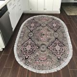 Dekoreko Kaymaz Taban Djt Mutfak Halısı Star Pamuk Saçaklı Oval Modern 659M