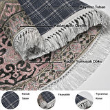 Dekoreko Kaymaz Taban Djt Mutfak Halısı Star Pamuk Saçaklı Oval Modern 659M