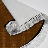 Alanur Home Kaymaz Taban Djt Banyo Mutfak Salon Halı  Trend Saçaklı Yuvarlak Dokuma Desen E5007