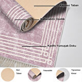 Dekoreko Kaymaz Taban Djt Mutfak Halısı Yıldız Deri Saçaklı Modern M5142