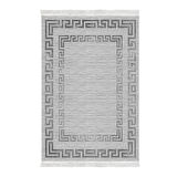 Dekoreko Kaymaz Taban Djt Salon Halısı Yıldız Deri Saçaklı Modern Kt418