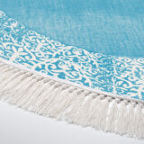 Dekoreko Kaymaz Taban Djt Mutfak Halısı Yıldız Deri Saçaklı Yuvarlak Modern 1460