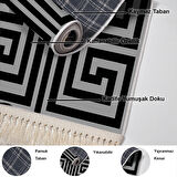 Dekoreko Kaymaz Taban Djt Mutfak Halısı Star Pamuk Saçaklı Modern 658M