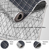 Dekoreko Kaymaz Taban Djt Mutfak Halısı Star Pamuk İskandinav F5079