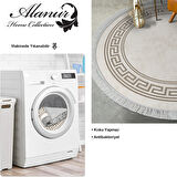 Dekoreko Kaymaz Taban Djt Salon Halısı Trend Saçaklı Yuvarlak Modern 626M