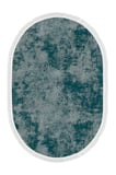Dijital Baskılı Oval Salon Halısı | Kaymaz Yıkanabilir | Keçe Taban Saçaklı | Vintage | 2092M