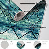 Dekoreko Kaymaz Taban Djt Mutfak Halısı Trend Modern M5006