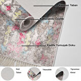 Dekoreko Kaymaz Taban Djt Mutfak Halısı Trend Saçaklı Modern F5138