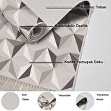 Dekoreko Kaymaz Taban Djt Salon Halısı Trend Saçaklı Modern 1944