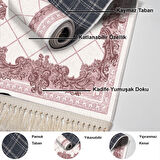 Dekoreko Kaymaz Taban Djt Salon Halısı Star Pamuk Saçaklı Modern 748