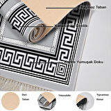 Dekoreko Kaymaz Taban Djt Mutfak Halısı Yıldız Deri Saçaklı Modern 651M