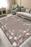 Dijital Baskılı Dikdörtgen Salon Halısı | Kaymaz Yıkanabilir | Keçe Taban Saçaklı | Çiçekli | P1388