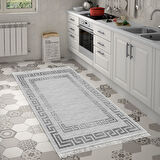 Dekoreko Kaymaz Taban Djt Mutfak Halısı Yıldız Deri Saçaklı Modern Kt418