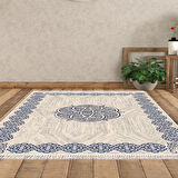 Dekoreko Kaymaz Taban Djt Salon Halısı Star Pamuk Saçaklı Modern 1319