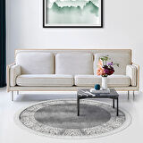 Dekoreko Kaymaz Taban Djt Salon Halısı Star Pamuk Saçaklı Yuvarlak Modern 1460