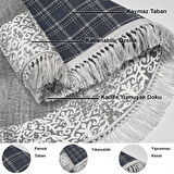 Dekoreko Kaymaz Taban Djt Salon Halısı Star Pamuk Saçaklı Yuvarlak Modern 1460