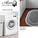 Dekoreko Kaymaz Taban Djt Mutfak Halısı Trend Saçaklı Oval Modern M5001