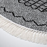 Dekoreko Kaymaz Taban Djt Mutfak Halısı Trend Saçaklı Oval Modern M5001