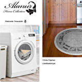 Dekoreko Kaymaz Taban Djt Mutfak Halısı Yıldız Deri Saçaklı Yuvarlak Modern 691M