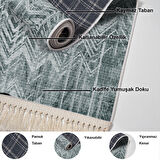 Dekoreko Kaymaz Taban Djt Salon Halısı Star Pamuk Saçaklı İskandinav F5083