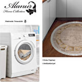 Dekoreko Kaymaz Taban Djt Mutfak Halısı Yıldız Deri Saçaklı Yuvarlak Modern 691M