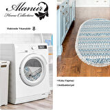 Dekoreko Kaymaz Taban Djt Mutfak Halısı Trend Saçaklı Oval İskandinav F5082