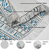 Dekoreko Kaymaz Taban Djt Mutfak Halısı Trend Saçaklı Oval İskandinav F5082