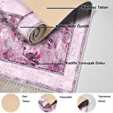 Dekoreko Kaymaz Taban Djt Salon Halısı Yıldız Deri Saçaklı Modern 729