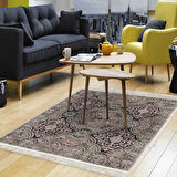 Dekoreko Kaymaz Taban Djt Salon Halısı Yıldız Deri Saçaklı Modern 659M