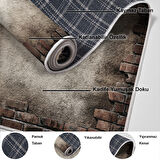 Dekoreko Kaymaz Taban Djt Mutfak Halısı Star Pamuk Modern F5049