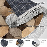 Dekoreko Kaymaz Taban Djt Salon Halısı Star Pamuk Saçaklı Yuvarlak Modern 1926