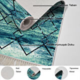 Dekoreko Kaymaz Taban Djt Banyo Halısı Trend Saçaklı Modern M5006