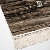 Dekoreko Kaymaz Taban Djt Salon Halısı Yıldız Deri Saçaklı Modern Mu136