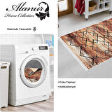 Dekoreko Kaymaz Taban Djt Mutfak Halısı Yıldız Deri Saçaklı Modern M5006