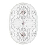 Dekoreko Kaymaz Taban Djt Salon Halısı Trend Saçaklı Oval Modern 1494