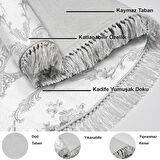 Dekoreko Kaymaz Taban Djt Salon Halısı Trend Saçaklı Oval Modern 1494