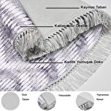 Dekoreko Kaymaz Taban Djt Salon Halısı Trend Saçaklı Oval İskandinav F5124